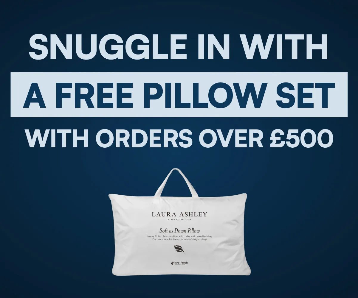 Free pillow set offer with orders over £500